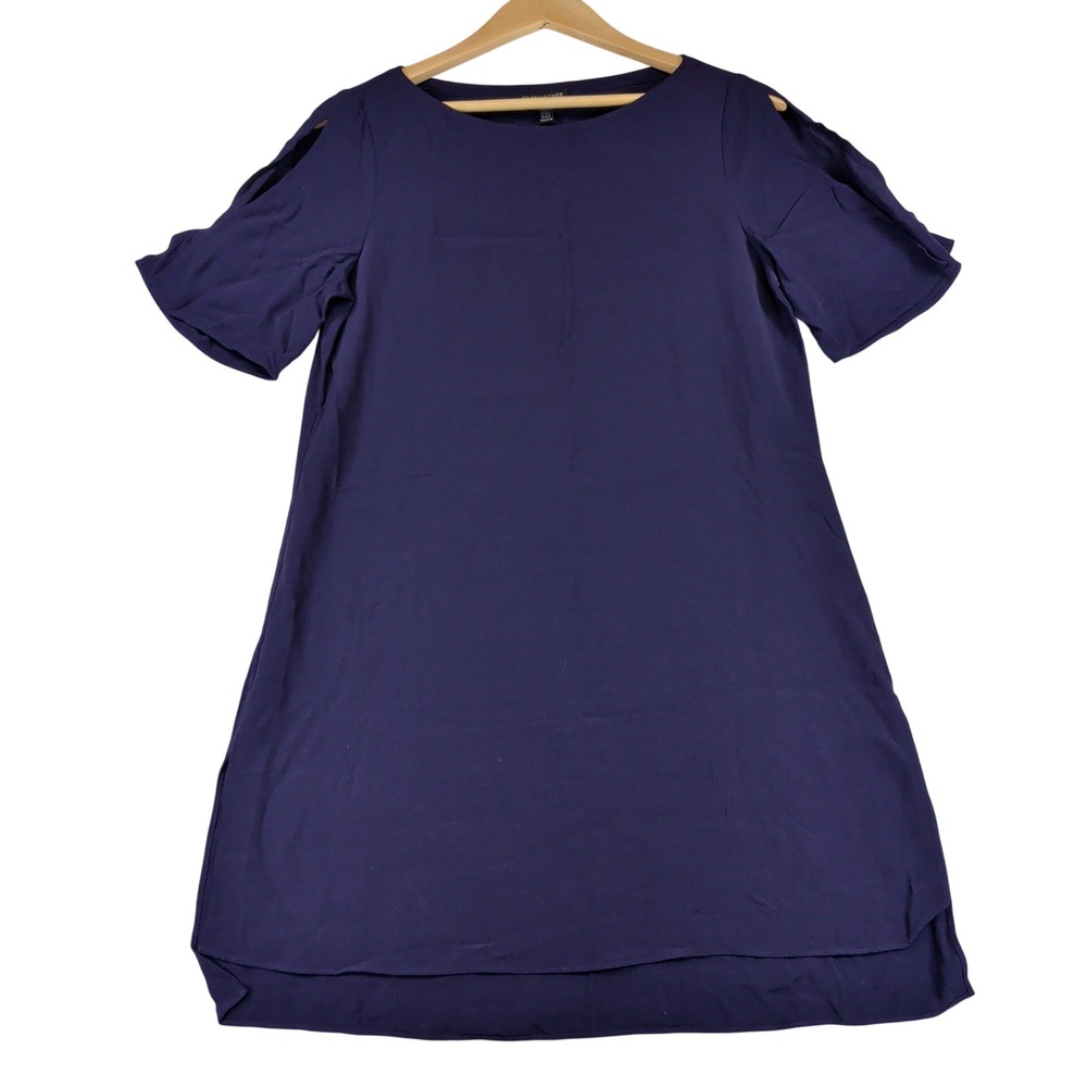 Eileen Fisher Purple Tencel Lyocell Cold Shoulder Shift Dress XXS